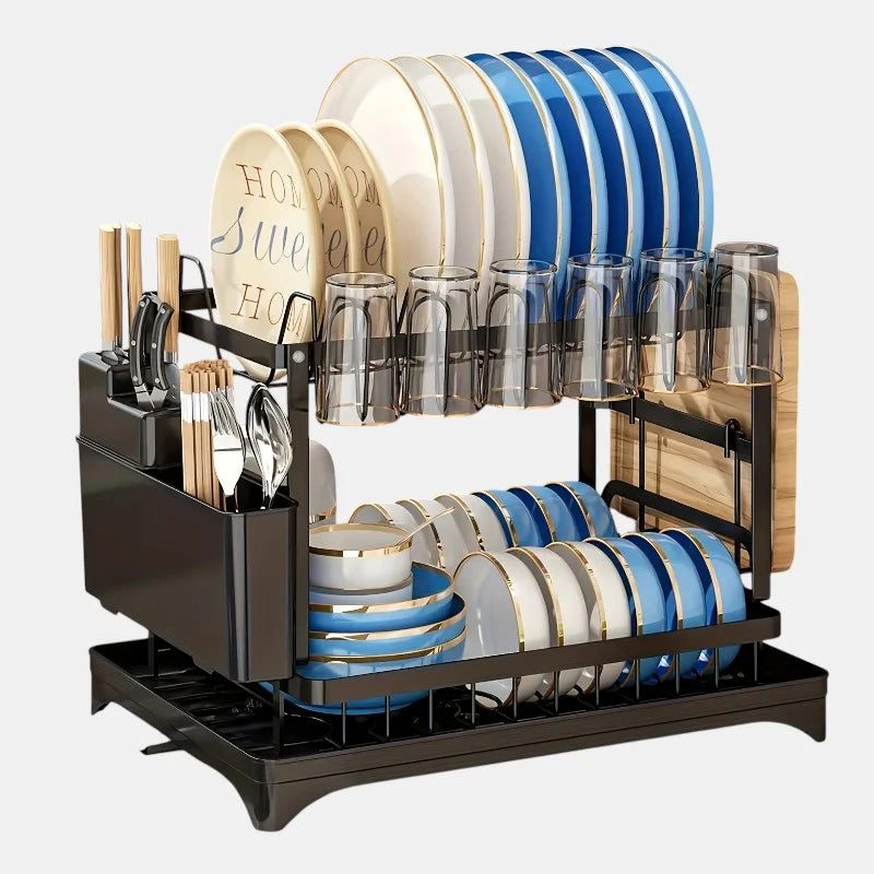 Dish Rack with Drainboard, Utensil Holder