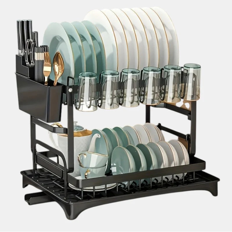 Dish Rack with Drainboard, Utensil Holder