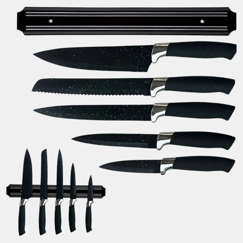 6-Piece Kitchen Knife Set with Magnetic Display